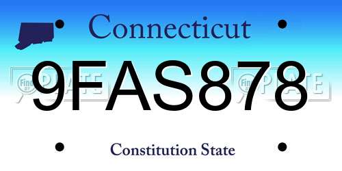 9FAS878 Connecticut License Plate