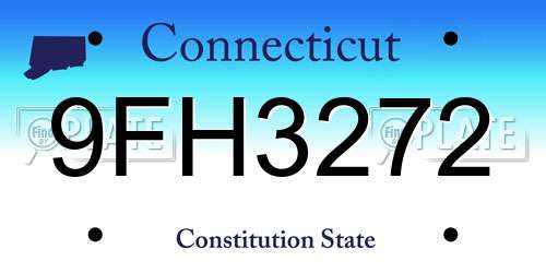 9FH3272 Connecticut License Plate