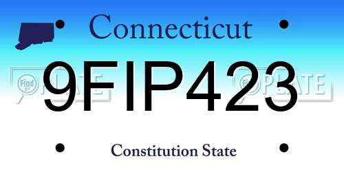9FIP423 Connecticut License Plate