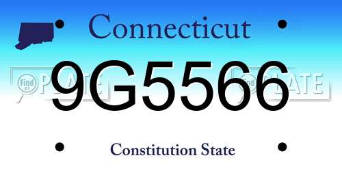 9G5566 Connecticut License Plate