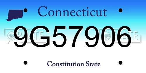 9G57906 Connecticut License Plate