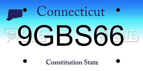 9GBS66 Connecticut License Plate