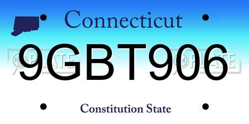 9GBT906 Connecticut License Plate