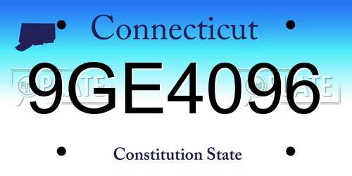 9GE4096 Connecticut License Plate