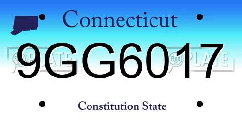 9GG6017 Connecticut License Plate