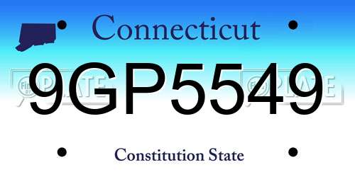 9GP5549 Connecticut License Plate