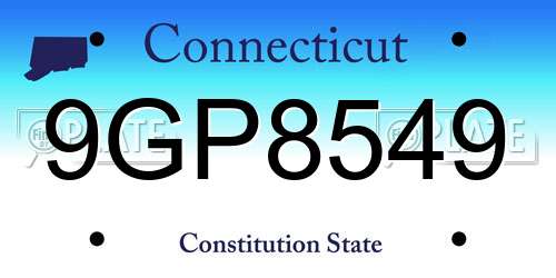 9GP8549 Connecticut License Plate