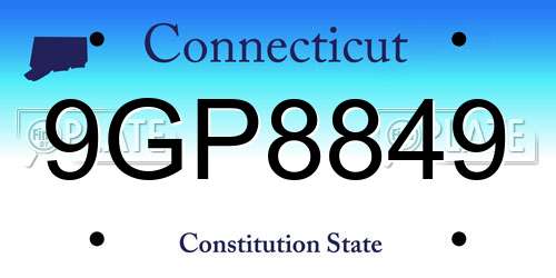 9GP8849 Connecticut License Plate