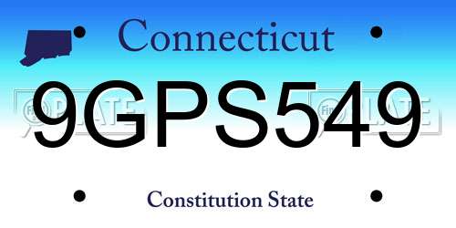 9GPS549 Connecticut License Plate