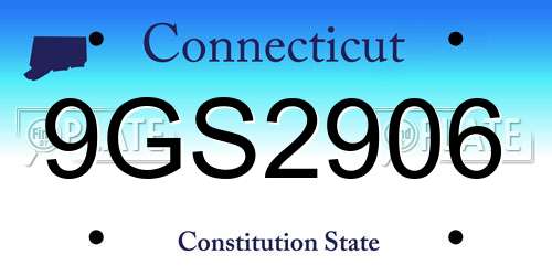 9GS2906 Connecticut License Plate