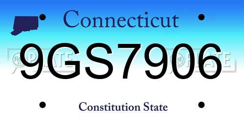 9GS7906 Connecticut License Plate