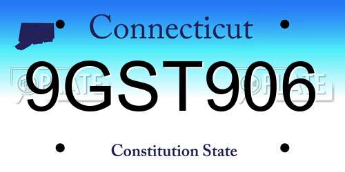 9GST906 Connecticut License Plate