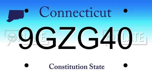9GZG40 Connecticut License Plate