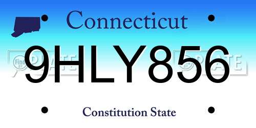 9HLY856 Connecticut License Plate