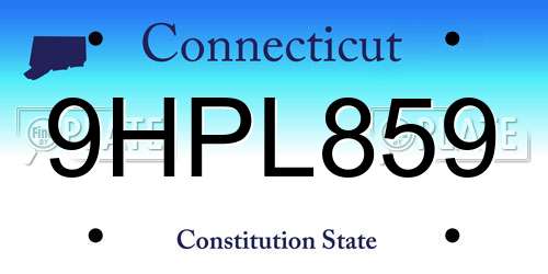 9HPL859 Connecticut License Plate