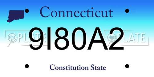 9I80A2 Connecticut License Plate