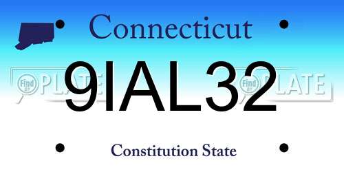 9IAL32 Connecticut License Plate