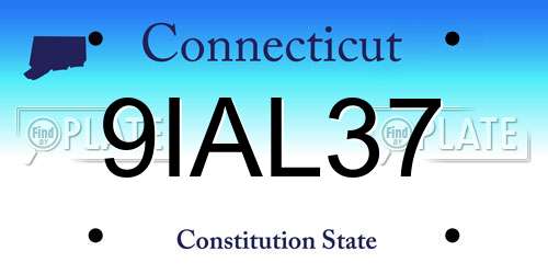 9IAL37 Connecticut License Plate