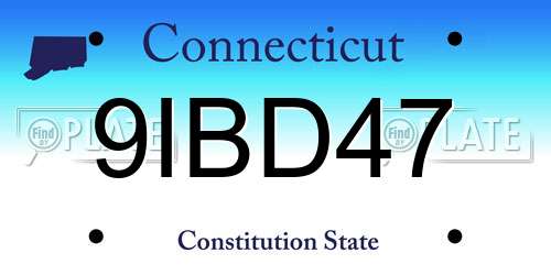 9IBD47 Connecticut License Plate