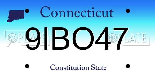 9IBO47 Connecticut License Plate