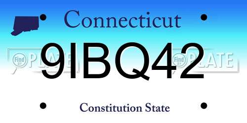 9IBQ42 Connecticut License Plate