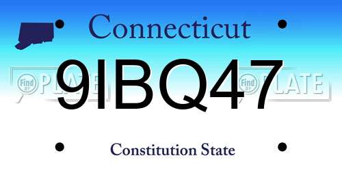 9IBQ47 Connecticut License Plate