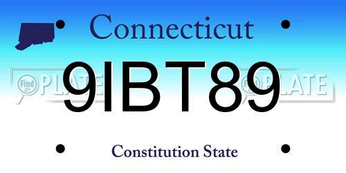 9IBT89 Connecticut License Plate