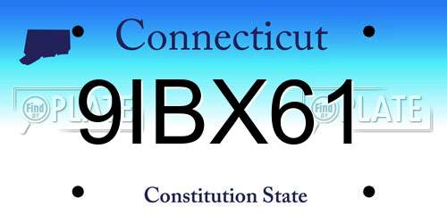 9IBX61 Connecticut License Plate