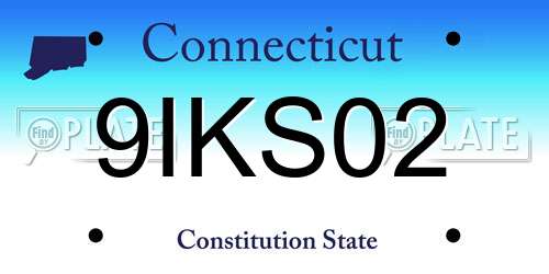 9IKS02 Connecticut License Plate