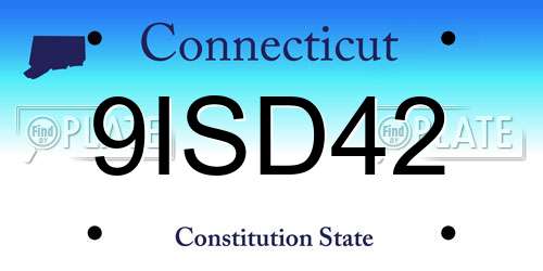 9ISD42 Connecticut License Plate