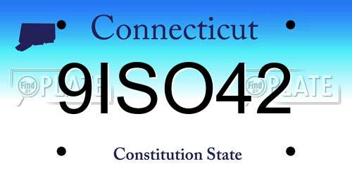 9ISO42 Connecticut License Plate