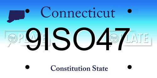 9ISO47 Connecticut License Plate