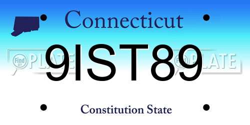 9IST89 Connecticut License Plate