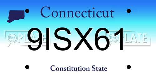9ISX61 Connecticut License Plate
