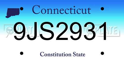 9JS2931 Connecticut License Plate