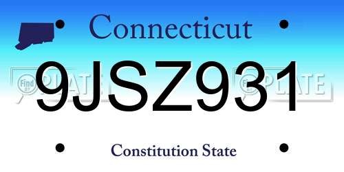 9JSZ931 Connecticut License Plate