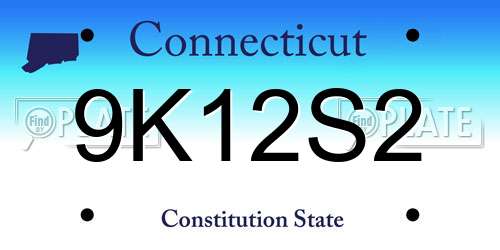 9K12S2 Connecticut License Plate