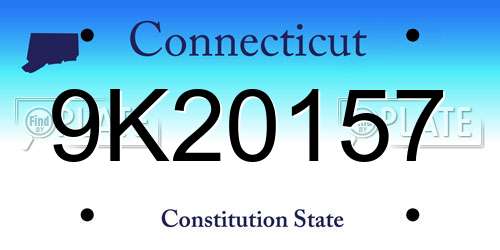 9K20157 Connecticut License Plate