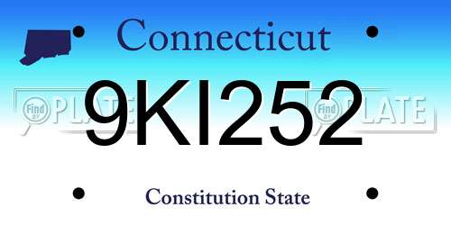 9KI252 Connecticut License Plate