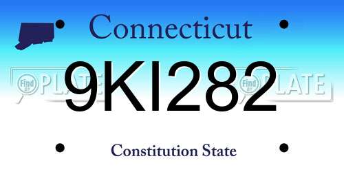 9KI282 Connecticut License Plate