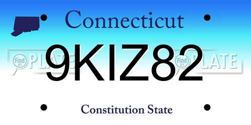 9KIZ82 Connecticut License Plate