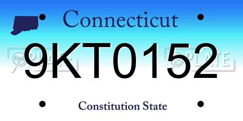9KT0152 Connecticut License Plate
