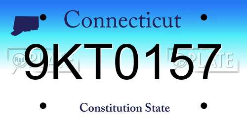 9KT0157 Connecticut License Plate