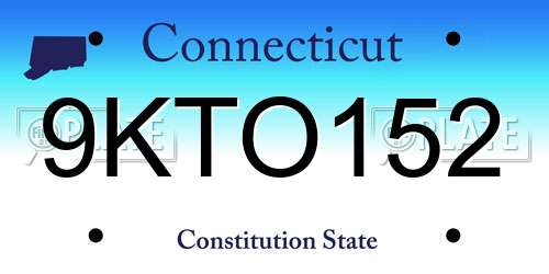 9KTO152 Connecticut License Plate