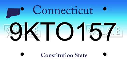 9KTO157 Connecticut License Plate
