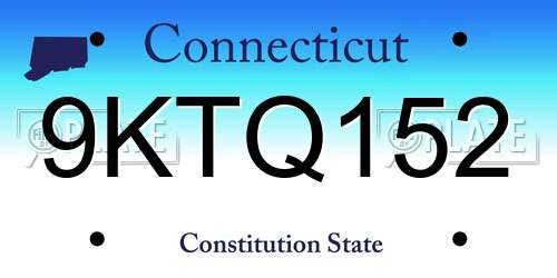 9KTQ152 Connecticut License Plate