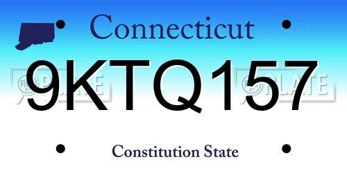 9KTQ157 Connecticut License Plate