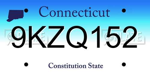 9KZQ152 Connecticut License Plate