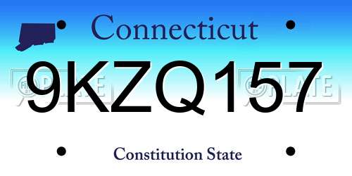 9KZQ157 Connecticut License Plate