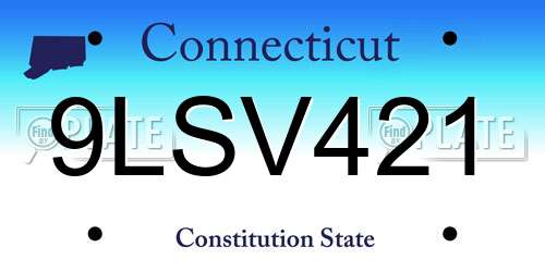 9LSV421 Connecticut License Plate